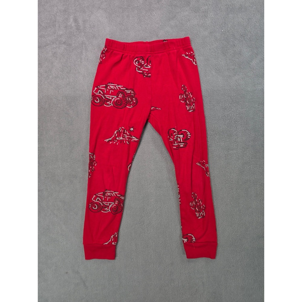 Carter's Monster Truck Pajamas Red Boys 5 Snug Fit Cotton 2 Piece Set - Picture 2 of 5
